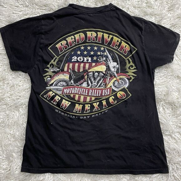 Red River Motorcycle Rally 2011 T Shirt Size Large Distressed - Picture 1 of 5